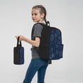thumbnail image 7 of Disketp Snowflake Dark Blue Large Capacity Backpack Lunch Bag Pencil Case Combination 3 Piece Set for Student, 7 of 7