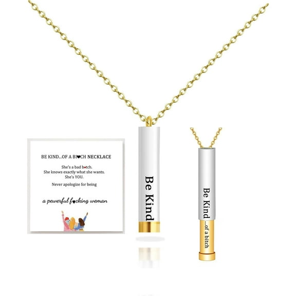 Be Kind Of A B Necklaces For Women, To Best Friends Sorority Sisters Inspirational  Tubes Pendant With Hidden Message Stainless Steel Band Friendship Gift Jewelry