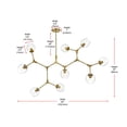 thumbnail image 4 of Elegant Lighting Cavoli 60" 9-Light Metal & Glass Chandelier in Brass/Clear, 4 of 11