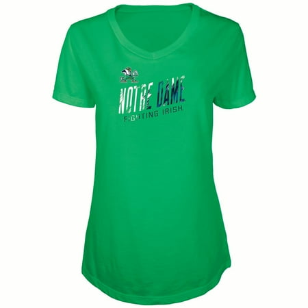 Irish Notre Dame Soccer Ball - Women's Russell Green Notre Dame Fighting Irish Tunic Cap Sleeve V-Neck T-Shirt