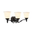 thumbnail image 4 of Aspen Creative 62022-1 Lámpara de pared para tocador de baño de metal con tres luces, 23 pulgadas de ancho, diseño transicional en bronce aceitado con pantalla de vidrio esmerilado, 4 of 5