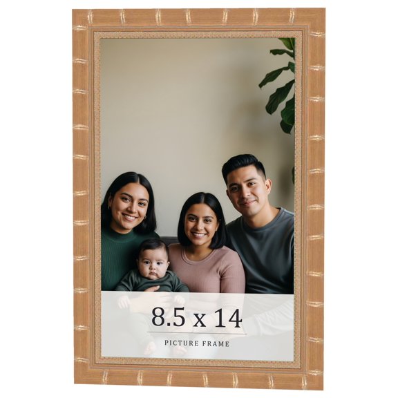 8.5x14 Frame Gold Real Wood Picture Frame Width 1.5 inches | Interior Frame Depth 0.5 inches |