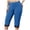 Blue, variant on COMVALUE Women's Lace Trim Capri Leggings Stretch Crop Leggings Plus Size Summer Tights Pants (Red, 4XL)