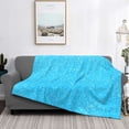 thumbnail image 2 of Honeii Sky Blue Glitter print throw blanket, crafted from cozy cotton flannel, offers versatile home decor as a bedding suitable for all seasons.-80"x60", 2 of 6