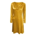 thumbnail image 5 of Delconic Stylish, Elegant, And Sophisticated Mid-length Long-sleeved Neck Dress For Women Gold XL, 5 of 8