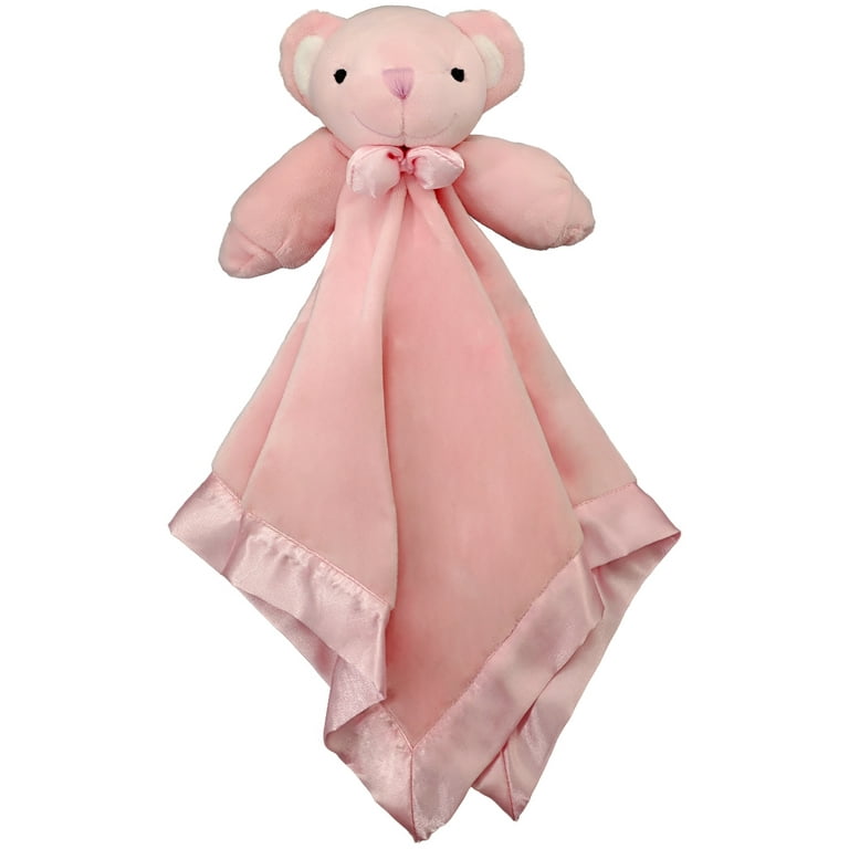 OCINAPALS Plush Pink Bear Baby Lovey Security Blanket 18 x 18 Walmart