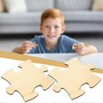 thumbnail image 5 of Set of 100 Blank Unfinished Wooden Jigsaw Puzzles Easy Painting DIY Puzzle Pieces for Art Craft, 5 of 5