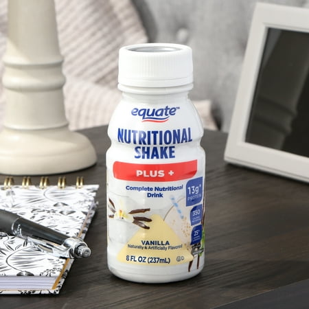 Equate Nutritional Shakes Plus, Vanilla, 8 fl oz, 24 Count