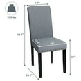 thumbnail image 4 of Costway Set of 2 Fabric Dining Chairs Upholstered with Nailhead Trim Light Grey, 4 of 9