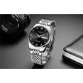thumbnail image 2 of GUANQIN Men Day Date Luminous Analog Japanese Automatic Self Winding Mechanical Wrist Watch with Stainless Steel Bracelet Rhinestone Dial, 2 of 5