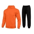 thumbnail image 2 of XUNKUSGA Mens Sweatsuit 2 Piece Set Fashion Hooded Sweatshirt and Joggers Set Casual Outfits for Men Hoodie Sweatsuit Sets Casual Jogging Athletic Suits Orange XL, 2 of 6