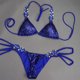 thumbnail image 4 of Gibobby Conjunto de bikini sexy de playa Ropa de playa Traje de baño Mujeres Lentejuelas Conjunto Cristal Bikini Traje de baño Trajes de baño Tankinis Co(Azul,M), 4 of 4
