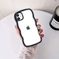 thumbnail image 2 of for iPhone 11 Case, Wave Frame Clear Back Soft Cute iPhone 11 Phone Case, Black Edge, 2 of 7