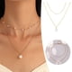 thumbnail image 5 of Collar de perlas de doble capa de luz Collar corto collar de cadena Collarbone borde de joyería para las niñas collar de perlas para las mujeres Dainty, 5 of 7