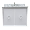 thumbnail image 3 of Bellaterra Home 31" Single wall mount vanity in White finish top with White Carrara and oval sink, 3 of 8