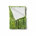 thumbnail image 2 of Bamboo Print Soft Flannel Fleece Throw Blanket, Exotic Tropical Forest Fresh Color Nature Wild Trees and Leaves, Cozy Plush for Indoor and Outdoor Use, 50" x 60", Green, by Ambesonne, 2 of 6
