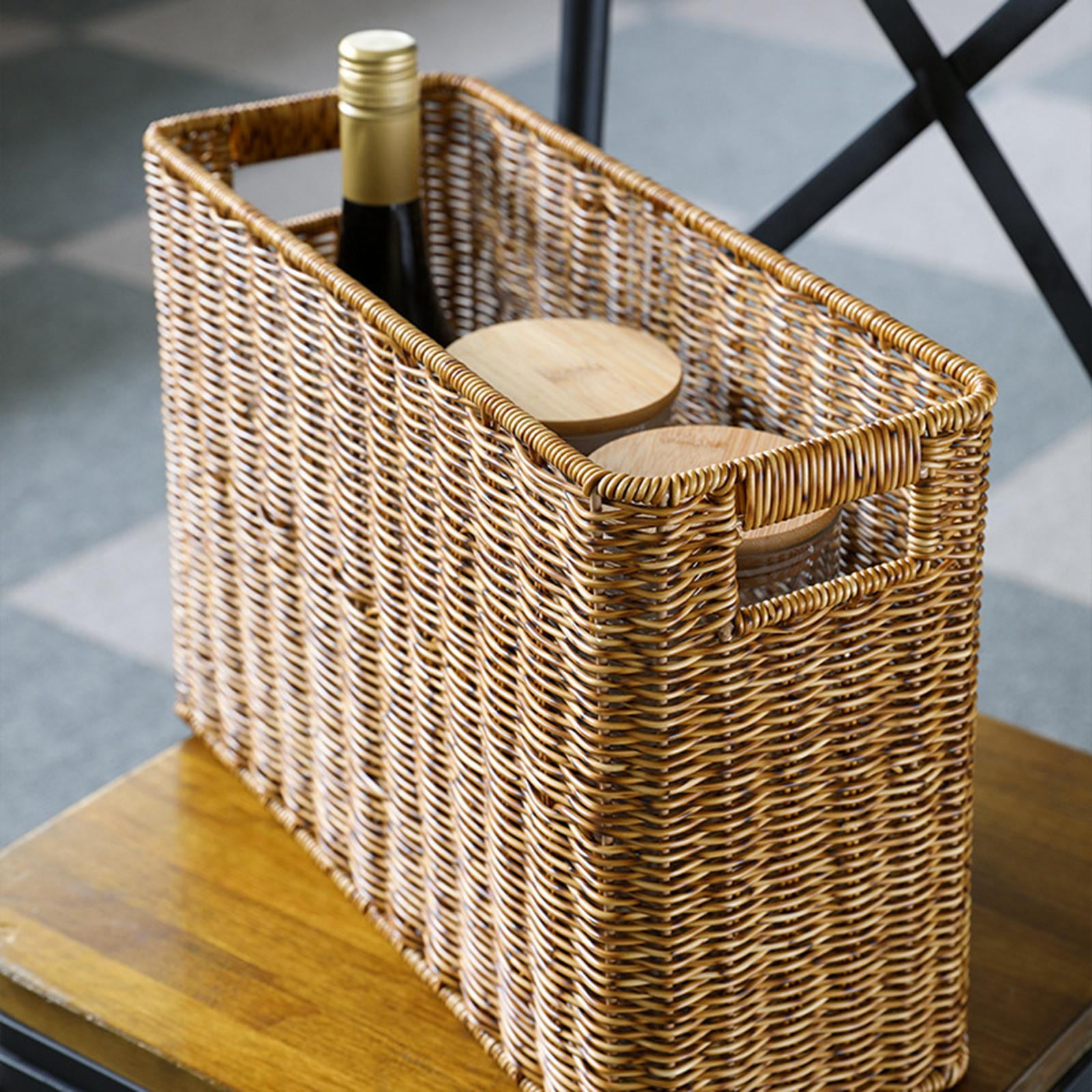 Panier De Rangement Avec Poignées, Boîte De Rangement De Bureau Multifonctionnelle Conteneur De Stockage De Papier Toilette Pour Debardeur De Toilette 91274892