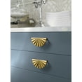 thumbnail image 4 of Goo-Ki 2.5"(64mm) Hole Centers Brushed Gold Kitchen Cabinet Pulls,Closet Classic Zinc Alloy Drawer Cabinet Drawer Pulls with Fan-Shaped,6 Pack, 4 of 5