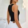 thumbnail image 6 of Fabrcox Ribbed Tank Tops for Women Sleeveless Square Neck Women Summer Tank Tops Stretch Wide Strap Lightweight Hiking Fitted Basic Undershirts Women Black XXL, 6 of 6