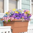 thumbnail image 3 of Artificial Fake Pansy Flowers for Outdoor, 24 Bundles Silk Fake Spring Flowers UV Resistant Realistic Pansy Faux Eucalyptus Plants for Outside Planters Porch Window Box Garden Indoor Decor, 3 of 6