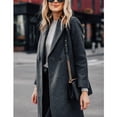 thumbnail image 4 of PUWEI Women's Casual Lapel Collar Wool Coat Single-Breasted Peacoat with Pockets, 4 of 7