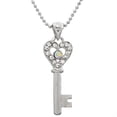 thumbnail image 1 of Small Gemmed Heart Key Necklace, 1 of 1