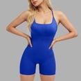 thumbnail image 4 of Gamivast Workout Bodysuits for Women One Piece Ribbed Spaghetti Strap Romper & Biker Shorts Jumpsuit Yoga Unitard Stretchy Gym Activewear Sporty, 4 of 7