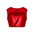 thumbnail image 2 of iiniim Girls Shiny Sequins Performance Crop Tops Kids Sleeveless Hip Hop Tank Top Vest 3-116 A Red 12-14, 2 of 7