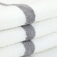 thumbnail image 2 of Arkwright Power Gym Hand Towels (12 Pack), 16x27 in., Soft Cotton, White with Grey Stripe, 2 of 6