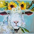 thumbnail image 2 of St Hilaire, Elizabeth 12x12 Black Modern Framed Museum Art Print Titled - Floral Sheep II, 2 of 4