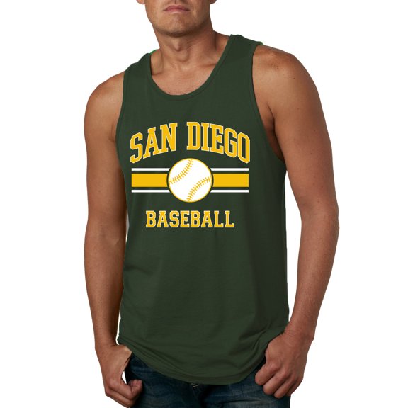 Wild Bobby City of San Diego Baseball Fantasy Fan Sports Men's Tank Top, Forest Green, Small
