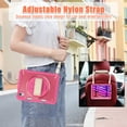 thumbnail image 2 of Shockproof Case for Apple iPad mini 6/7, iPad mini 6th 7th Gen Cover, 360 Rotating Stand Translucent Back Cover Shockproof Adjustable Shoulder Strap Kids Friendly with Pencil Holder, Rose, 2 of 12