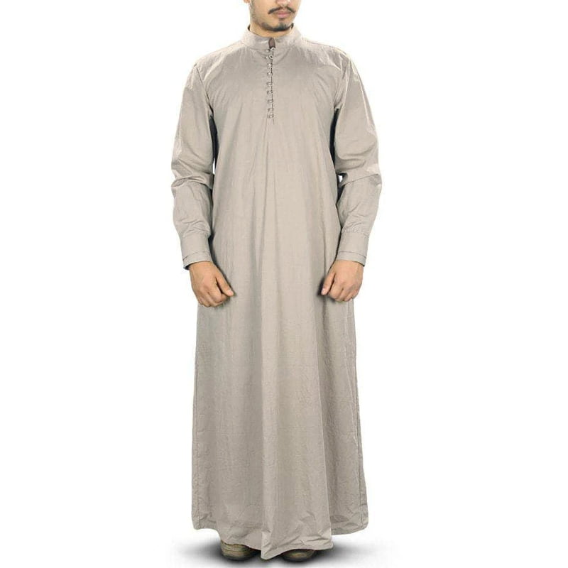 INCERUN Men's Muslim Clothing Saudi Jubba Dishdasha Islamic Kaftan Arab ...