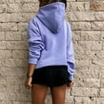 thumbnail image 3 of Aayomet Womens Hoodies Trendy Womens Winter Hoodies Warm Sherpa Lined Pullover Hooded Sweatshirt,Purple M, 3 of 5