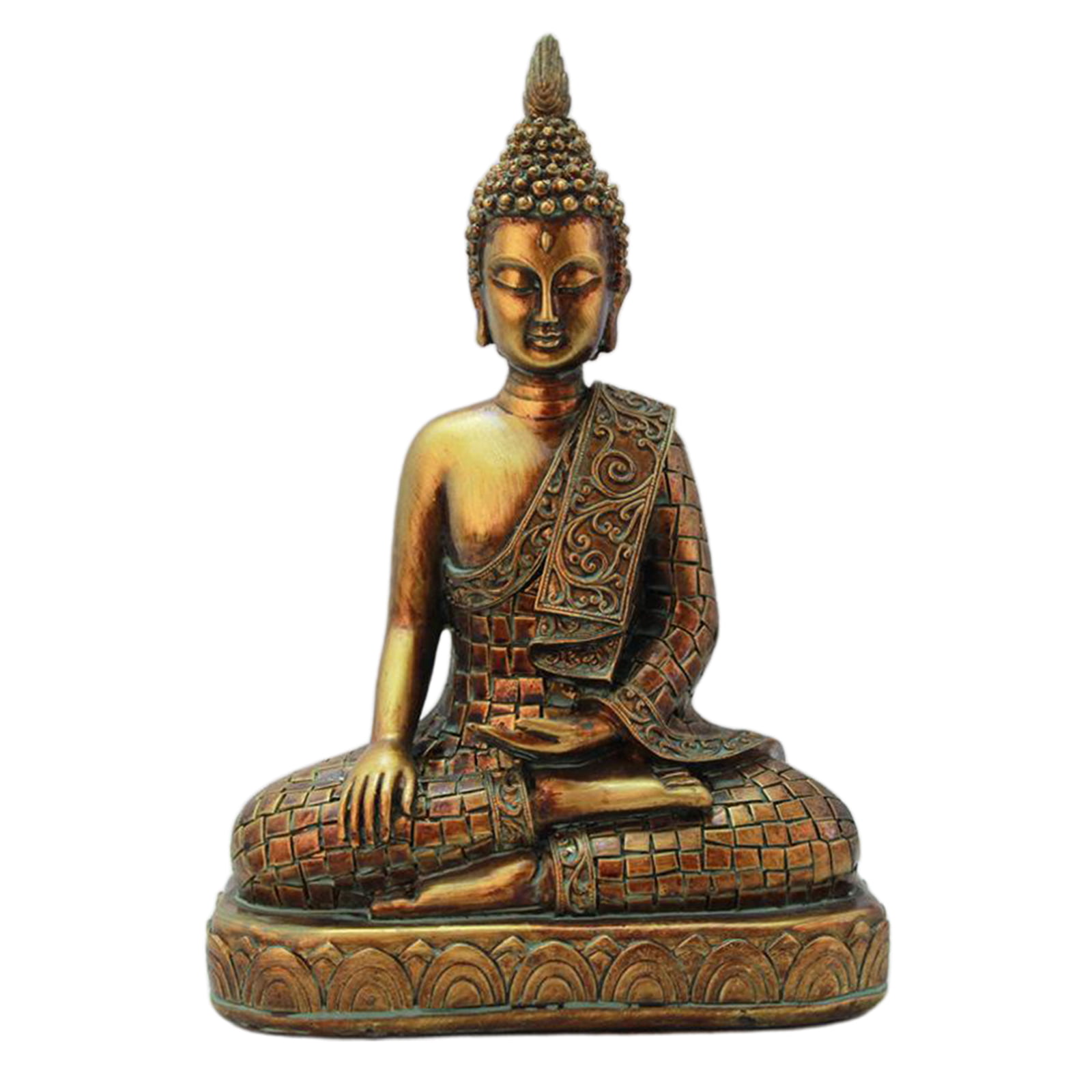 Buddha Statue Large Resin Gold Finish Buddhist Deity Home Décor Showpiece 19" 