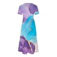 thumbnail image 5 of Mefallenssiah Mode Femmes Col Rond Manches Courtes Robe Imprimée, 5 of 5