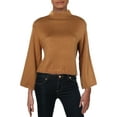 thumbnail image 3 of Anne Klein Womens Red Bell Sleeve Mock Turtleneck Pullover Sweater XXS, 3 of 3