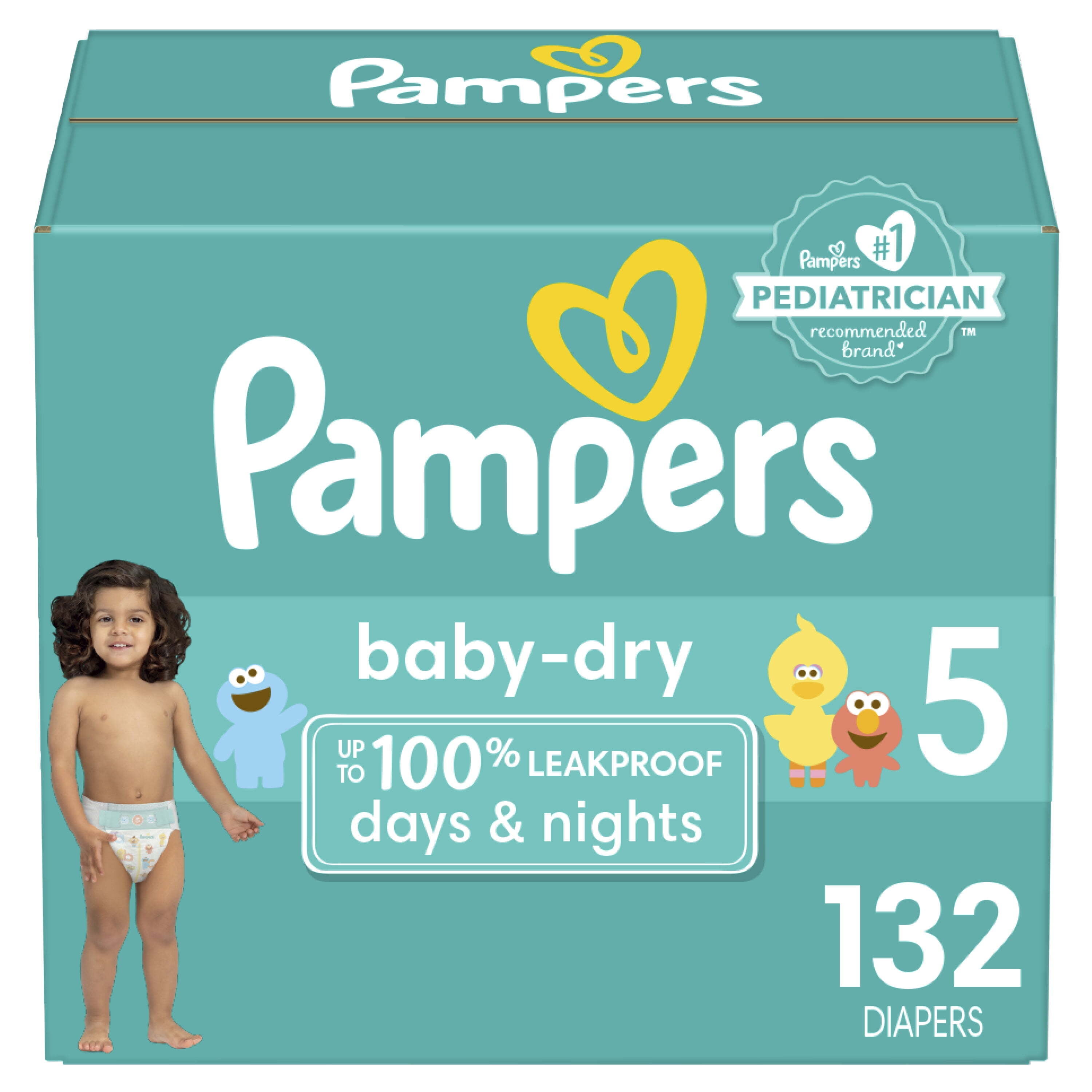 Tot ziens glas ideologie Pampers Baby Dry Diapers Size 5, 132 Count (Select for More Options) -  Walmart.com