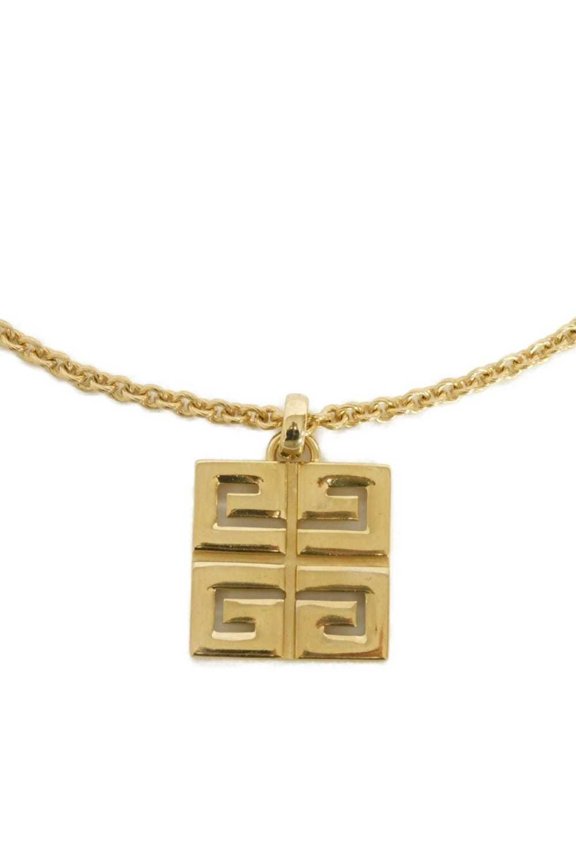 Pre-Owned Givenchy necklace with large logo, long chain, big logo pendant, GP (gold plated),...