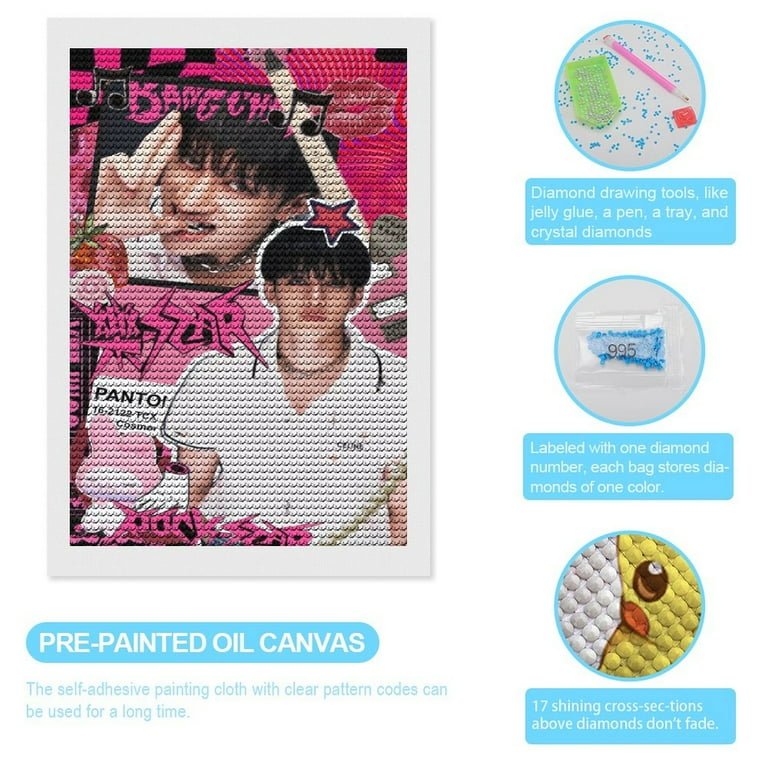 Stray Kids Diamond Art Kits for Adults DIY 5D Diamond Dots Paint