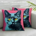 thumbnail image 3 of ARISTURING  Cat Throw Pillow Cover  Cute Animal White Cats Kittens with Pink Shadow Sketch Rectangle Pillow Cases Home Decorative  Cushion Cover for Bed Sofa, 3 of 5