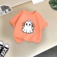 thumbnail image 4 of Wonitaaizi Girls Halloween Tshirts Toddler Short Sleeve Monster Ghost Pumpkin Tee Tops Tshirts (13-14 Years,Orange), 4 of 5