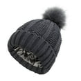 thumbnail image 1 of Minnieouse AcrylicFibers Manténgase cómodo y a la moda Gorro de invierno con forro de satén Gorro de invierno con forro de satén Sombreros Gris oscuro, 1 of 6