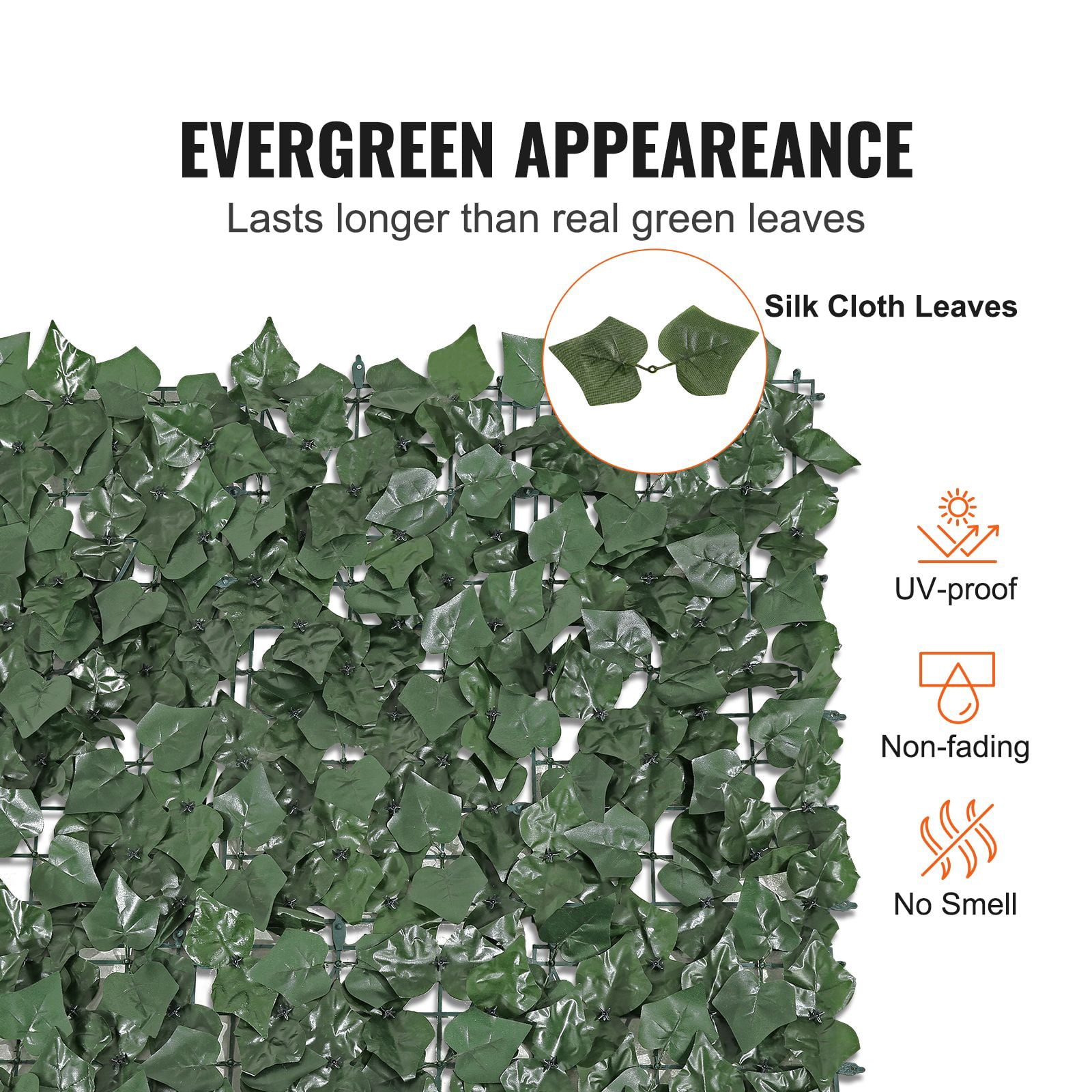 Artificial Ivy Privacy Fence 96x72 Inch UV-Resistant Silk Leaves for Garden Balcony