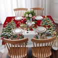 thumbnail image 3 of Red Christmas Snowman Table Cloth Waterproof Tablecloths, Xmas Tree Snowflake Botanical Tablecloth Dining Table Cover for Kitchen Party Tabletop Outdoor, Rectangle Tablecloth 60x84 Inch, 3 of 9