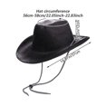 thumbnail image 3 of Hsqqdc Suede Cowboy Hat Wide Brim Western Fedora for Sun Protection, 3 of 7
