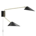 thumbnail image 2 of Modway Journey 2-Light Modern Metal Swing Arm Wall Sconce in Black, 2 of 7