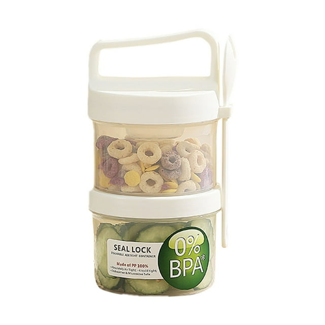Portable Breakfast Cup Set - Ideal for Fruits Oats Yogurt & Milk Storage for Students and Outdoor Picnics Includes Convenient Spoon and Stylish Design