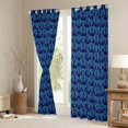 thumbnail image 3 of Feelyou Damask Flower Curtains Pack of 2 (42x84 Each), Blue Butterfly Curtains Blackout, 3 of 6