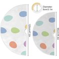 thumbnail image 3 of FMSHPON Easter Tree Skirt Colorful Eggs Bunny Xmas Christmas Tree Skirt Stand Mat for Holiday Party Decoration Indoor Outdoor 48 inches, 3 of 6